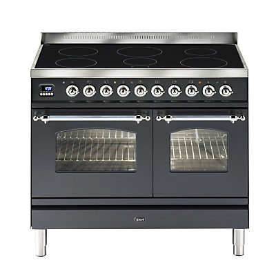 ILVE Milano PDNI100E3 Dual Fuel Induction Range Cooker Matt Black/Chrome